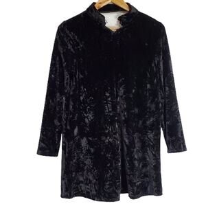 It's Our Time Crushed Velvet Choker Collar Scoop Neck Long Sleeve Dress Girls 14